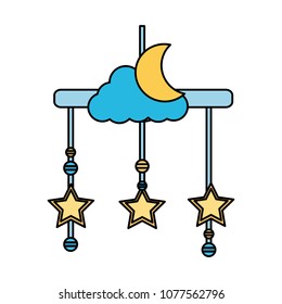 baby mobile with moon and stars hanging icon