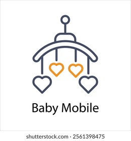 Baby Mobile Vector icon stock illustration