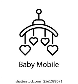 Baby Mobile Vector icon stock illustration