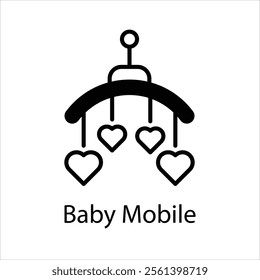 Baby Mobile Vector icon stock illustration