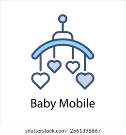 Baby Mobile Vector icon stock illustration