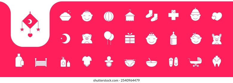 baby modern flat icons set design vector