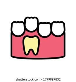 baby and molar teeth color icon vector. baby and molar teeth sign. isolated symbol illustration