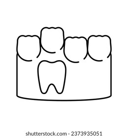 baby and molar teeth line icon vector. baby and molar teeth sign. isolated contour symbol black illustration