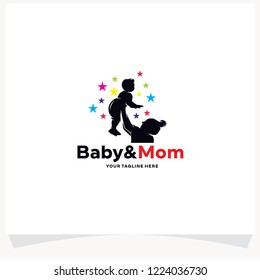 Baby and Mom Logo Design Template