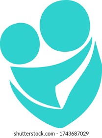 vector de logotipo de bebé y mamá
