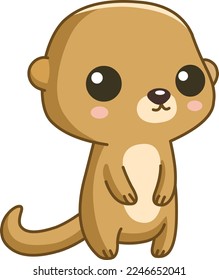 Baby Mongoose standing in a kawaii style