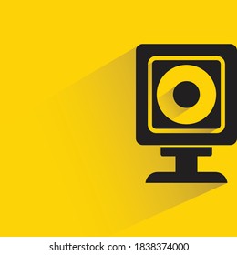 baby monitor or CCTV with drop shadow on yellow background