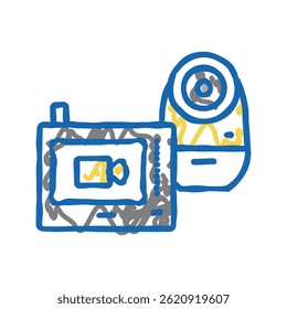 baby monitor doodle icon sketch vector. baby monitor sign. isolated symbol illustration