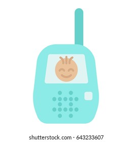 Baby Monitor Flat Icon, Mobile And Child Control, Vector Graphics, A Colorful Solid Pattern On A White Background, Eps 10.