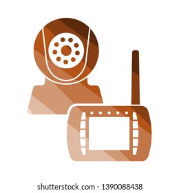 Baby Monitor Icon. Flat Color Ladder Design. Vector Illustration.