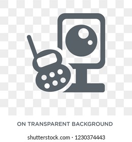 baby monitor icon. Trendy flat vector baby monitor icon on transparent background from Electronic devices collection. 