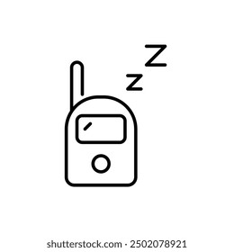 Baby monitor and sleeping symbols. Infant sleeping peacefully. Pixel perfect vector icon