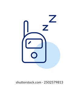 Baby monitor and sleeping symbols. Infant sleeping peacefully. Pixel perfect, editable stroke icon