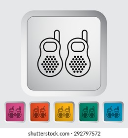 Baby monitor thin line flat vector related icon set for web and mobile applications. It can be used as - logo, pictogram, icon, infographic element. Vector Illustration. 