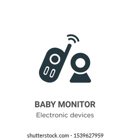 Baby monitor vector icon on white background. Flat vector baby monitor icon symbol sign from modern electronic devices collection for mobile concept and web apps design.