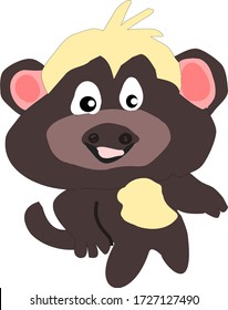 Bebé Mono Vector Animal Aislado