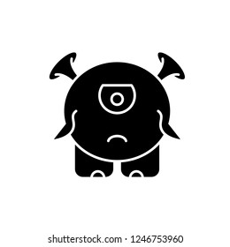 Baby monster black icon, vector sign on isolated background. Baby monster concept symbol, illustration 