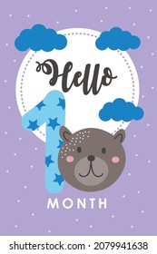 baby month card with items