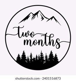 Baby monthly milestone cards round sign Illustration svg