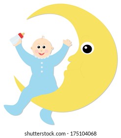 baby and moon