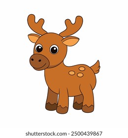 A baby Moose vector art illustration