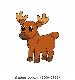 A baby Moose vector art illustration