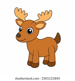 A baby Moose vector art illustration