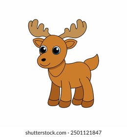 A baby Moose vector art illustration