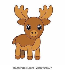 A baby Moose vector art illustration