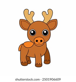 A baby Moose vector art illustration