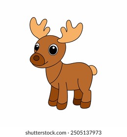 A baby Moose vector art illustration