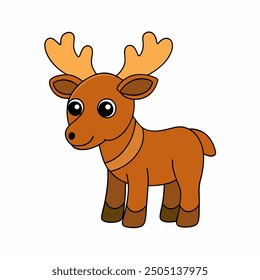 A baby Moose vector art illustration