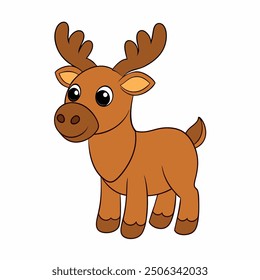 A baby Moose vector art illustration