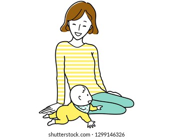 baby and mother