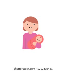 baby, mother cartoon icon. Element of family cartoon icon for mobile concept and web apps. Detailed baby, mother icon can be used for web and mobile