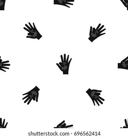 Baby and mother hand pattern repeat seamless in black color for any design. Vector geometric illustration