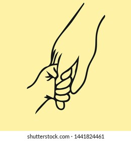 baby and mother hand in vector