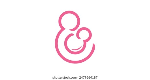 Baby- und Mutterlogo-Design, Gesundheit, Pflege, Logo-Design-Vorlage, Symbol, Vektorgrafik, Symbol, Idee, kreativ.