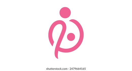 Baby- und Mutterlogo-Design, Logo-Design-Vorlage, Symbol, Vektorgrafik, Symbol, Idee, kreativ.