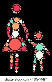 baby and mother shape vector design by color point