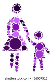 baby and mother shape vector design by color point