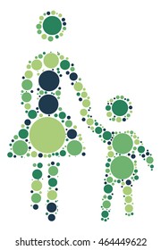baby and mother shape vector design by color point