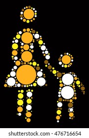 baby and mother shape vector design by color point