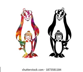 ペンギン 親子 のイラスト素材 画像 ベクター画像 Shutterstock