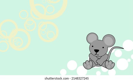 baby mouse cartoon background in vector format