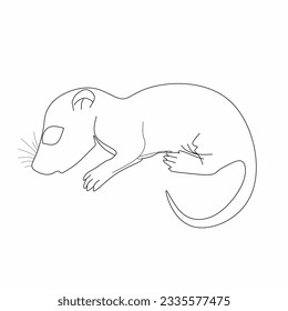 Baby Mouse or rat is Sleeping.Best outline vector can be used in many things.