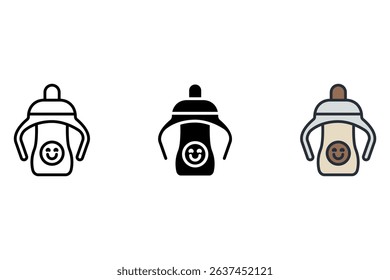 baby mug icons isolated on White Background. Flat style design
