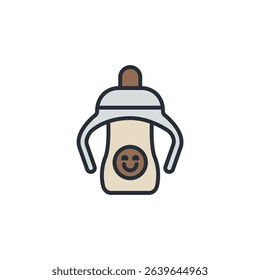 baby mug icons isolated on White Background. Flat style design