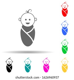 baby multi color style icon. Simple glyph, flat vector of baby icons for ui and ux, website or mobile application